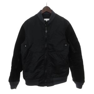 MA-1 フライトジャケット ブルゾン スエード ナイロン 切替 1225-199-6976 黒 ブラック M SM0