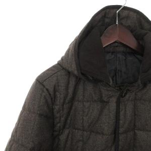 Orobianco 美品 キルティングジャケット フード付き 無地 茶 ブラウン M SM0