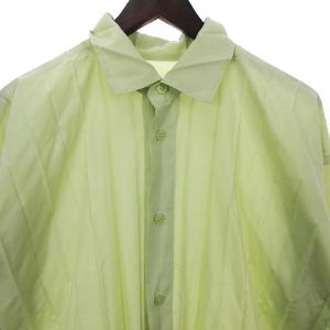 HOMME PLISSE ISSEY MIYAKE 21SS プリーツシャツ 長袖 ドロップショルダー 無地 HP12FJ005 ライトグリーン 黄緑 2 M位 SM0
