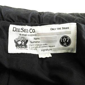 DIESEL ニットパーカー ジャケット フード 切替 ワッペン ウール ブラック 黒 M SM0