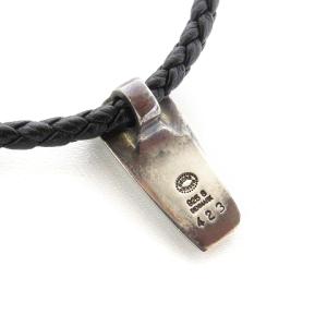 GEORG JENSEN レザーネックレス シルバープレート シルバー925 黒 ブラック 423 9.6g アクセサリー SM0