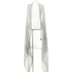 Faliero Sarti ストール マフラー マイクロモダール カシミヤ混 シワ加工 大判 薄手 グレー SM0