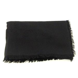 LOUIS VUITTON モノグラム ストール フリンジ シルク 402336 黒