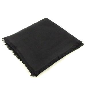 LOUIS VUITTON モノグラム ストール フリンジ シルク 402336 黒