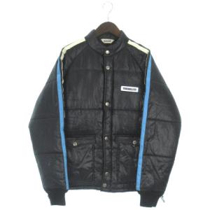 ジャケット 長袖 中綿 ライン ナイロン 黒 ブラック L アウター