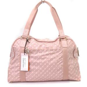 ハンドバッグ トート ボストン型 スクエア ロゴ ピンク 鞄 SM