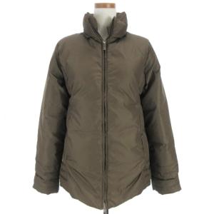 茶タグ ダウンジャケット ジップアップ ブラウン