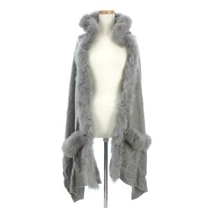 17AW FOXトリミングストール カーディガン カシミヤ フォックスファー