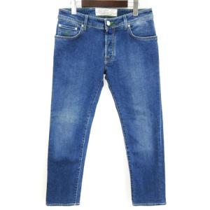 デニム パンツ ジーンズ ストレート ストレッチ ブルー 33