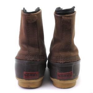 SOREL CHEYANNE PREMIUM シャイアンプレミアム ブーツ ショート スノー 防水 ロゴ レザー 茶 ブラウン 9 靴