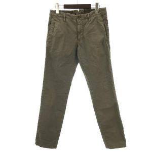 SLACKS スラックス パンツ ポリコットン ロゴ 刺繍 灰系 グレー 30