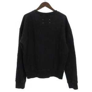 Martin Margiela 10 18AW トレーナー スウェット クルーネック プリント 裏起毛 コットン 黒 ブラック