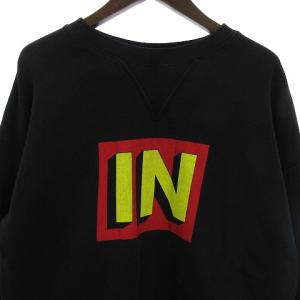 Martin Margiela 10 18AW トレーナー スウェット クルーネック プリント 裏起毛 コットン 黒 ブラック