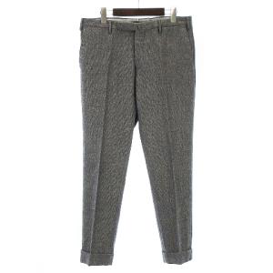 パンツ スラックス ハウンドトゥース ウール ノータック グレー 50 