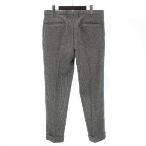 INCOTEX パンツ スラックス ハウンドトゥース ウール ノータック グレー 50 
