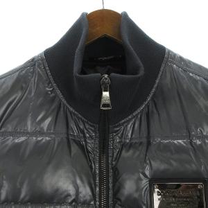 DOLCE&GABBANA ブルゾン ダウン ジャケット ロゴプレート 光沢 ナイロン
