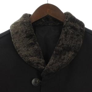 dunhill ブルゾン ジャケット ショールカラー 襟ボア コットン ブラック M IBS94