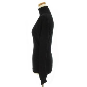JOHN SMEDLEY ニット セーター 長袖 タートルネック ウール ハイゲージ くびれデザイン 黒 ブラック 