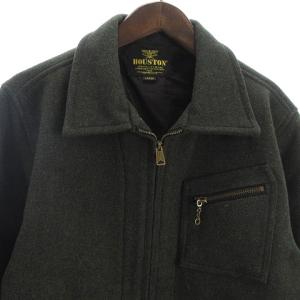 HOUSTON メルトンワークジャケット L グリーン