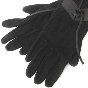 GIORGIO ARMANI 手袋 グローブ スエード レザー 防寒 裏地シルク 無地 イタリア製 ブラック