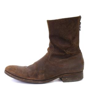 C-DIEM S21M バックジップ ブーツ ショート ラウンドトゥ スエード 茶 ブラウン 43 靴