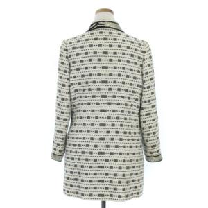 LEONARD ステンカラーコート ロゴボタン 総柄 38 ホワイト