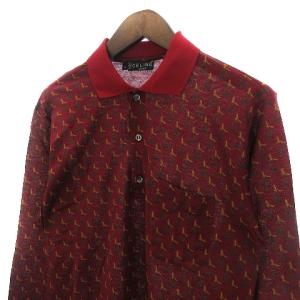 CELINE ヴィンテージ ポロシャツ ロゴ刺繍 S レッド