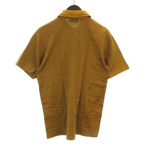 CELINE ヴィンテージ ポロシャツ ロゴ刺繍 チェック  マスタード S イエロー