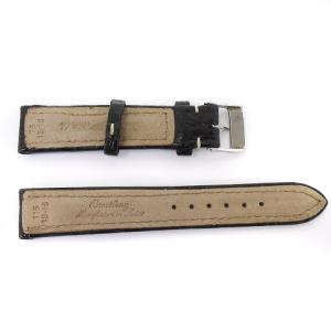 Breitling 替えベルト 純正 クロコ 115 18-16黒 ブラック