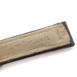 Breitling 替えベルト 純正 クロコ 115 18-16黒 ブラック