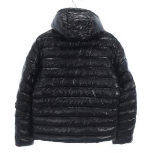 BARNEYS NEW YORK ダウンジャケット フード 無地 ジップアップ ナイロン 紺 ネイビー M