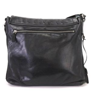 BALLY ショルダーバッグ メッセンジャー スクエア ライン フラップ レザー ブラック