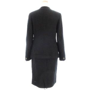 Leilian セットアップ スーツ ジャケット シングル ノーカラー Vカラー 長袖 スカート ひざ丈