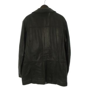 HUGO BOSS レザーコート シングル ラムレザー 羊革 50 ブラック