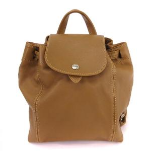 Le Pliage SAC A DOS ル・プリアージュ リュックサック ミニ ロゴ オールレザー 茶 ブラウン