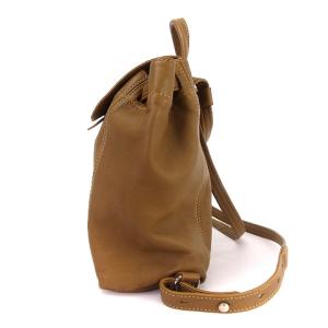 Longchamp Le Pliage SAC A DOS ル・プリアージュ リュックサック ミニ ロゴ オールレザー 茶 ブラウン