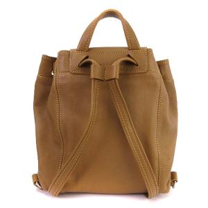 Longchamp Le Pliage SAC A DOS ル・プリアージュ リュックサック ミニ ロゴ オールレザー 茶 ブラウン