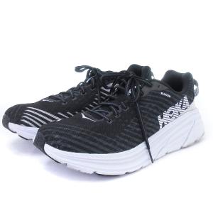 HOKA ONE ONE M RINCON スニーカー ローカット プリント ローカット メッシュ 黒 ブラック 白 ホワイト グレー 28 靴