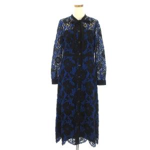 19AW ワンピース 長袖 ロング レース 刺繍 花柄 フラワー