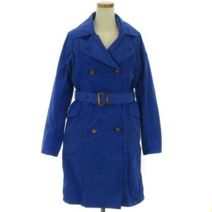 ナイロンコート トレンチ ダブルブレスト キルティング ダウン 青 