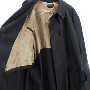 GIORGIO ARMANI コート ステンカラー ロング 比翼 ベルト付き ポリエステル 濃紺 ネイビー 52 アウター 