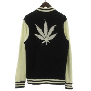 lucien pellat finet スタジャン ジャケット ブルゾン スウェット 裏毛 ロゴ コットン M 黒 ブラック系