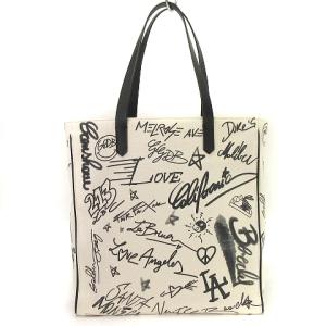 GOLDEN GOOSE 21SS California Bag トートバッグ ハンド イラスト スケッチ プリント キャンバス レザー オフホワイト