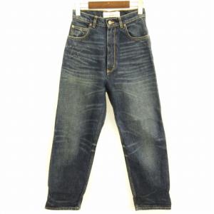 デニム パンツ ジーンズ ワイド ストレート G26D007 USED加工 インディゴブルー系 24