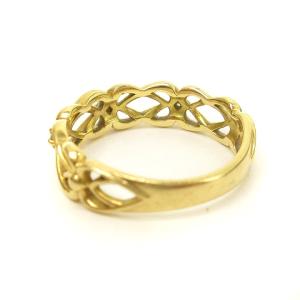 VENDOME AOYAMA 指輪 リング クロス ダイヤ 4P K18 2.3g イエローゴールド 7号 アクセサリー 小物