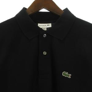 LACOSTE CLASSIC FIT ポロシャツ 半袖 ワンポイント ワニ ロゴ 鹿の子 コットン 黒 ブラック 5