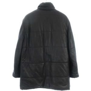 HUGO BOSS レザー ジャケット 裏地キルティング 長袖 ブラック 46
