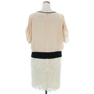 Diagram GRACE CONTINENTAL ワンピース ミニ シフォン レース 半袖 36 ベージュ