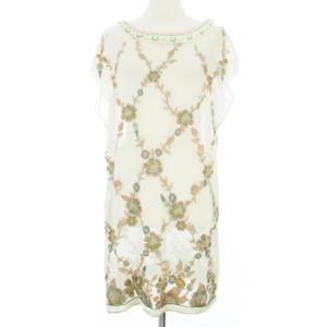 シルクシフォンミニワンピース アイボリー