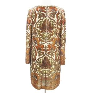 GRACE CONTINENTAL ベロアシルク総柄ミニワンピース 36 ブラウン